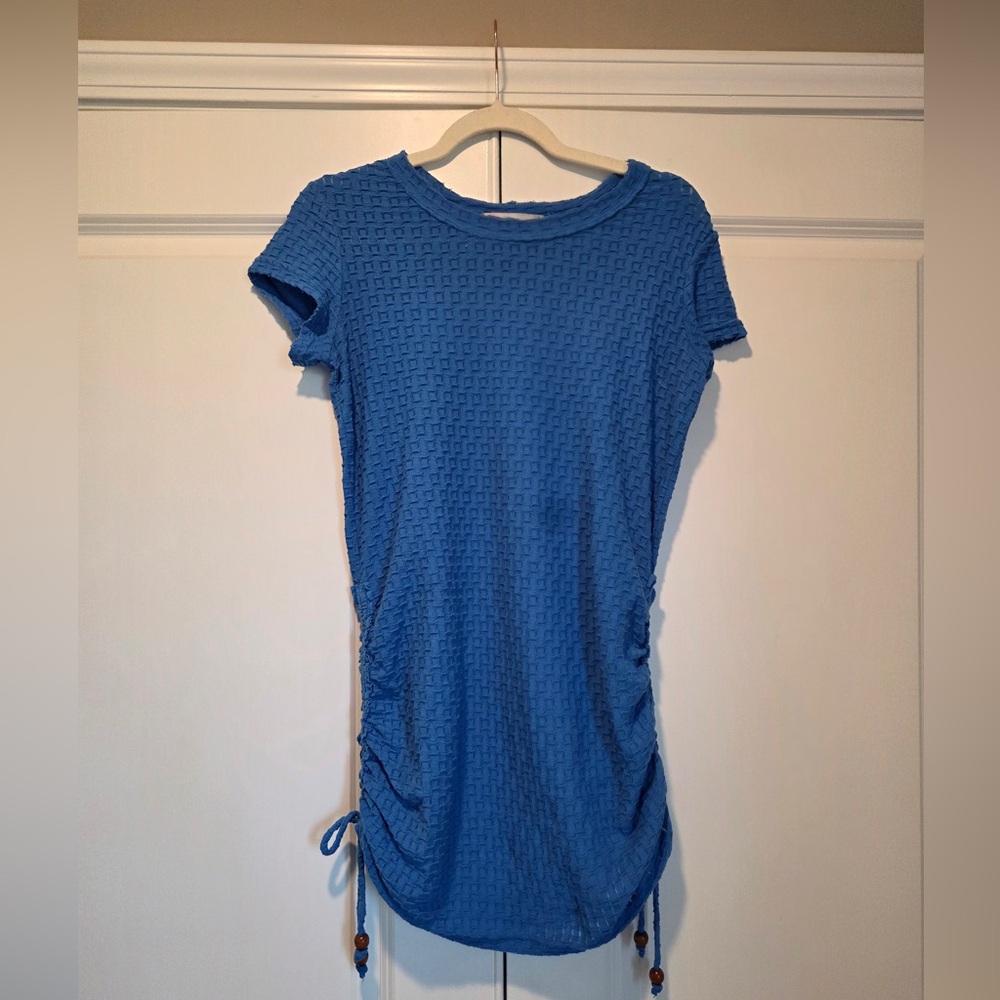 Free People Blue Textured Swim Coverup